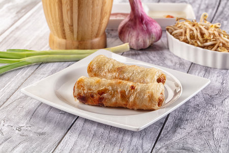 Vietnamese traditional nem roll with beef meatの写真素材
