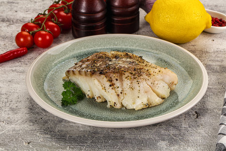 Dietary Baked code fish fillet with spices