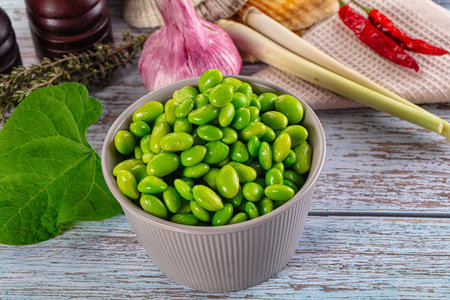 Asian Edamame beans in the bowl