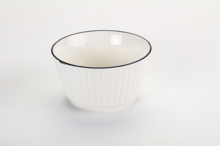 White ceramic empty bowl dishware isolated