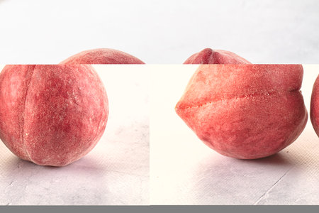 Ripe sweet juicy fresh organic Peachの写真素材