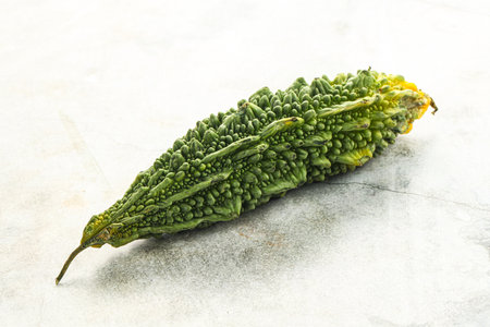 Raw green exotic tropical bitter melon vegetable