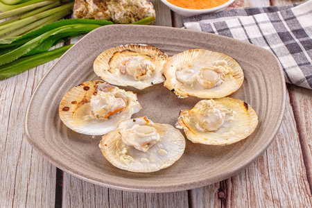 Gourmet Grilled scallops with cream cheese