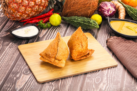 Indian cuisine - stuffed fried samosa pastrie