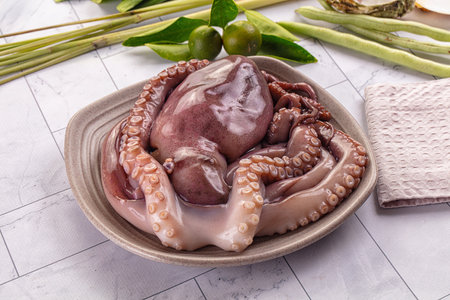 Gourmet luxury raw wild octopus for cookingの写真素材