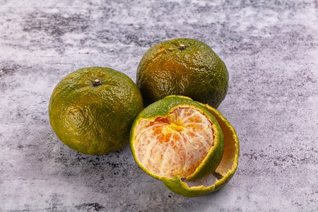 Ripe green sweet organic orange citrusの写真素材