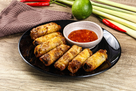 Vietnamese fried stuffed spring roll with meat