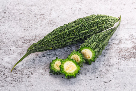 Natural raw ripe green bitter melon vegetable