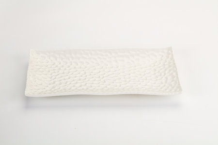 White ceramic empty clean plate dishware isolated