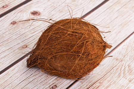 Tropical exotic natural brown haired coconut
