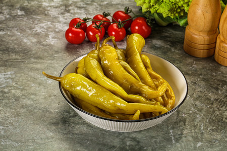 Canned marinated jalapeno hot pepperの写真素材