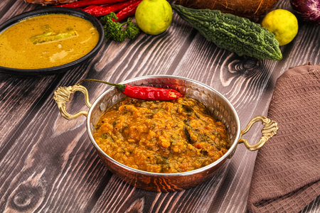 Indian vegan cuisine - Dal Tadka lentilの写真素材