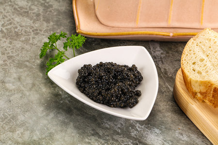 Luxury delicous strugeon black caviar appetizerの写真素材