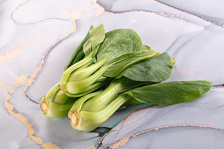 Organic raw green Bok Choy cabbage