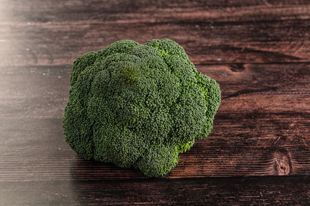 Raw ripe green broccoli cabbage for cookingの写真素材