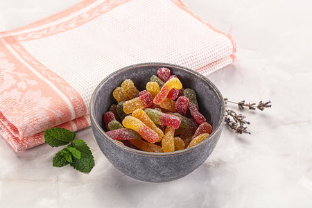 Sweet and sour marmalade worms candy