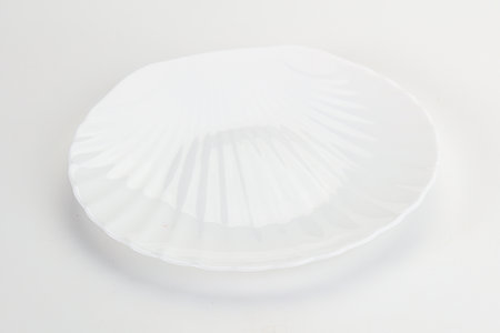 White ceramic empty clean plate dishwareの写真素材