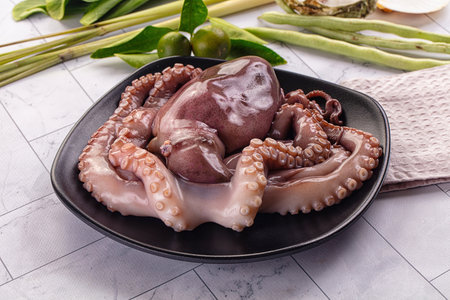 Gourmet luxury raw wild octopus for cookingの写真素材
