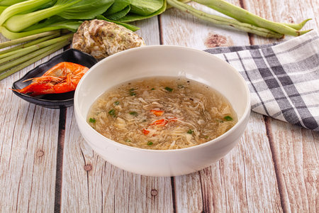 Asian soup with wild crab and prawn