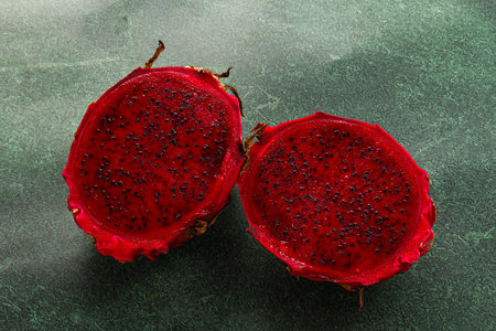 Raw sweet red dragon fruit - pitahayaの写真素材