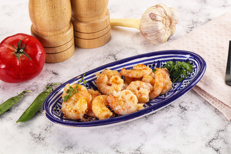 Asian cuisine - Stir fried prawn in sweet and sour sauceの写真素材