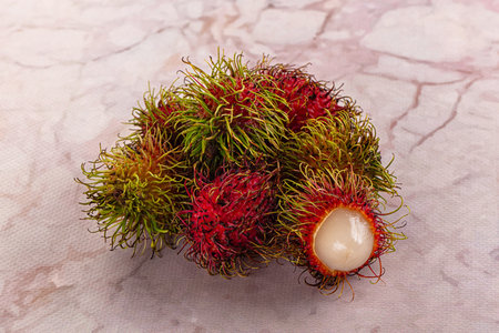 Organic tropical ripe sweet Rambutan fruit