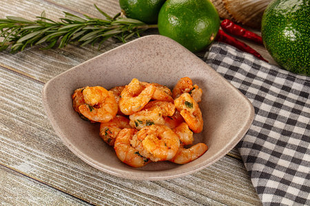 Tasty Roasted shrimps in the bowlの写真素材