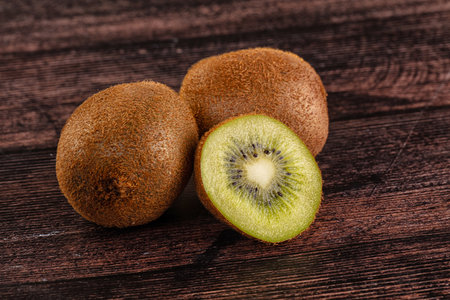 Sweet juicy Kiwi tropical fruit sliceの写真素材