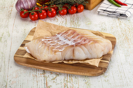 Raw Pollok fish fillet for cooking