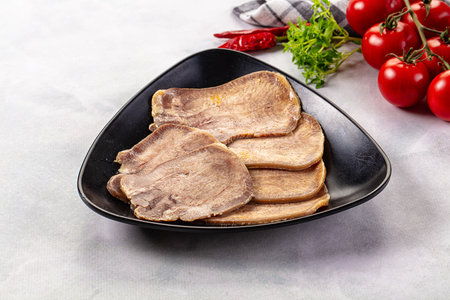 Boiled beef tomgue slices appetizer snack