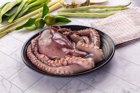 Gourmet luxury raw wild octopus for cookingの写真素材