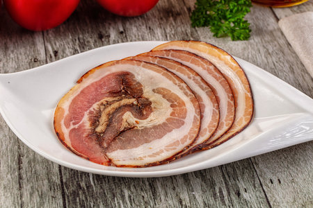 Iranian pancetta sausage pork meat sausageの写真素材