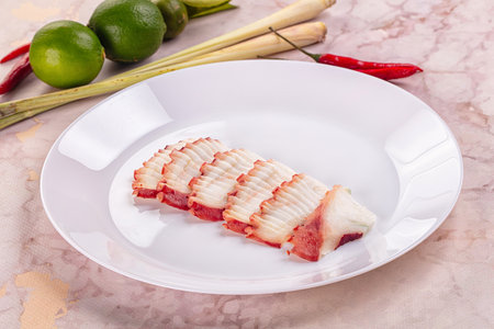 Gourmet Japanese raw octopus sashimi appetizerの写真素材