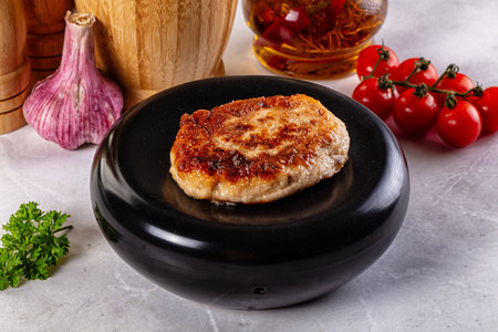 Gourmet Fried salmon minced fish cutletの写真素材