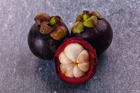 Ripe sweet juicy tropical mangosteen fruit
