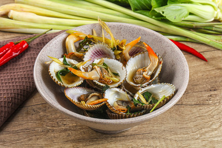 Delicious Asian mollusk shell steamed with spices