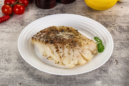 Dietary Baked code fish fillet with spices
