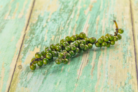 Ripe green pepper corn branch for cooking