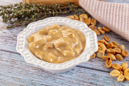 Raw Peanut butter spread with nuts