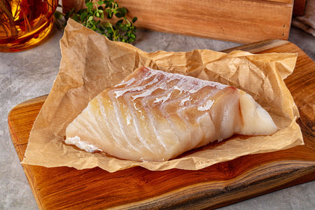 Raw cod fish fillet for cooking