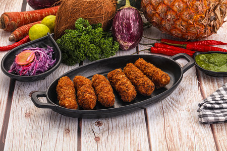 Indian minced meat kebab crispy kofta