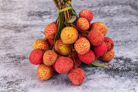 Sweet juicy ripe tropical lychee fruit