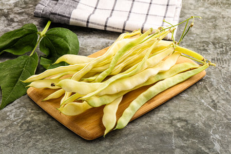 Raw green bean strings heap