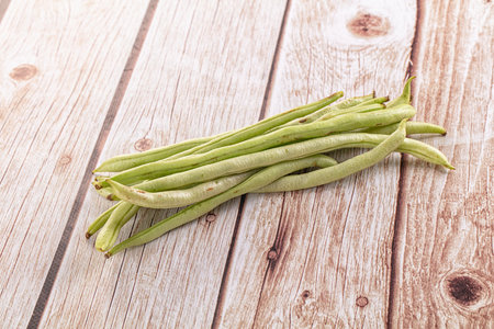Raw green string beans heap for cooking
