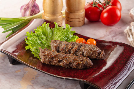 Hot beef kebab minced meat barbecue