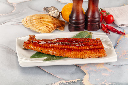 Smoked unagi eel fish in sauce