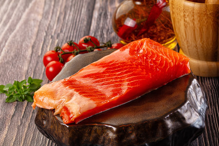 Gourmet salmon red fish fillet piece