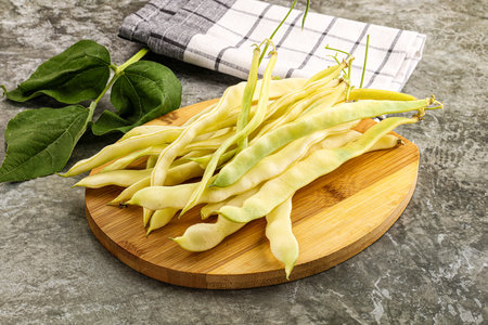 Raw green bean strings heap