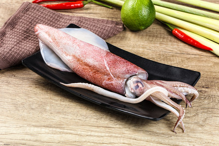 Raw fresh squid seafood for cooking