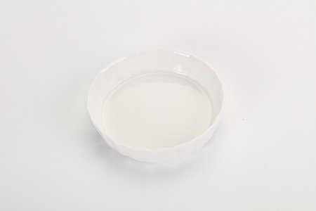 White ceramic empty bowl dishware isolated